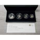 UK ROYAL MINT 2008 BRITANNIA 4 COIN SILVER PROOF SET OF COINS IN CASE OF ISSUE WITH CERTIFICATE