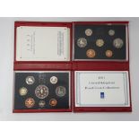 2 ROYAL MINT UK 1991 AND 1993 PROOF YEAR SETS COMPLETE IN ORIGINAL CASES WITH CERTIFICATES