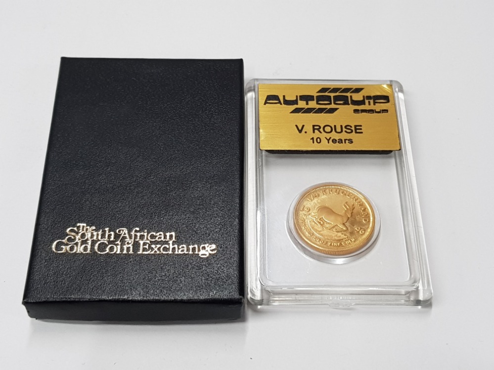 GOLD SOUTH AFRICAN QUARTER 1996 KRUGERRAND PROOF EDITION IN CASE