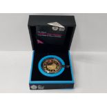 ROYAL MINT UK 2012 OLYMPICS 5 POUNDS GOLD PLATED SILVER PROOF COIN IN OFFICIAL CASE OF ISSUE WITH