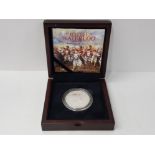 UK 2015 BATTLE OF WATERLOO 2 POUNDS PURE SILVER ONE OUNCE COIN IN CASE OF ISSUE WITH CERTIFICATE