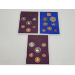 3 ROYAL MINT YEARLY PROOF COIN SETS 1977 AND 2X 1980