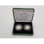 1997 UK 50P SILVER PROOF TWO COIN SET HOUSED IN ORIGINAL CASE