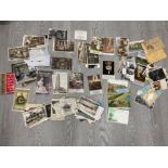 A COLLECTION OF VINTAGE POSTCARDS COUNTRY HOUSES CATHEDRALS WWI ETC
