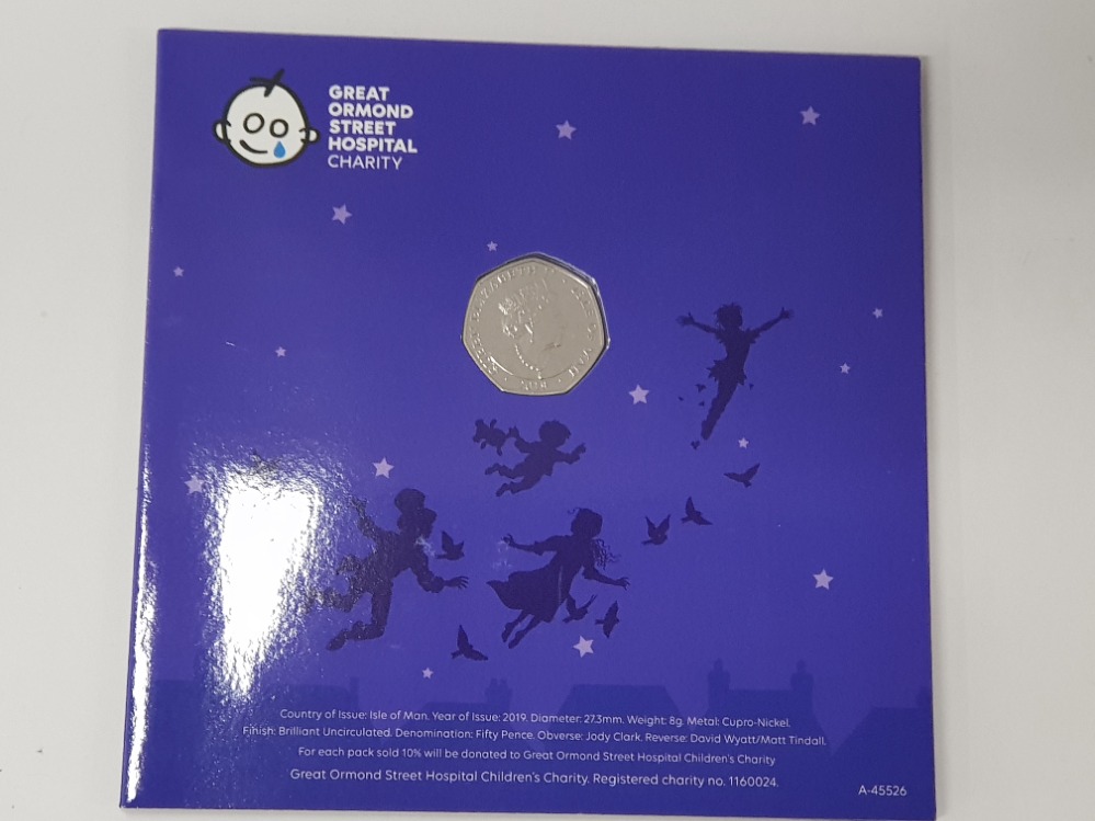 ISLE OF MAN 2019 50P PETER PAN SET OF 6 UNCIRCULATED COINS IN OFFICIAL PACK - Image 3 of 3