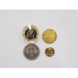 MIXED COLLECTION OF 4 COINS AND MEDALLIONS INCLUDES 1997 ISLE OF MAN CROWN DIANA MEDAL WITH BOX
