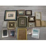 ITALIAN SILVER MOUNTED PICTURES OF TOWNSCAPES TOGETHER WITH SMALL PICTURE FRAMES OF VARIOUS DESIGNS