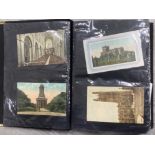 ALBUM OF OVER 200 VINTAGE POSTCARDS OF DIFFERENT CATHEDRALS AND LANDMARKS ETC