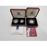 2 ROYAL MINT SILVER PROOF SETS INCLUDES 1990 TWIN 925 5P SET MINTAGE 35,000 TOGETHER WITH 2003