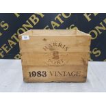 VINTAGE 1988 QUARLES HARRIS WOODEN PORT BOX