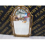 A QUEEN ANNE STYLE WALL MIRROR IN GILT FRAME 105 X 67.5CM