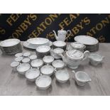 67 PIECE FLORAL PATTERNED NORITAKE TEA DINNER AND COFFEE SET WITH US DESIGN PAT 181393