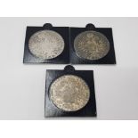 3 SILVER AUSTRIAN THALER COINS DATED 1780, OLD STIKES