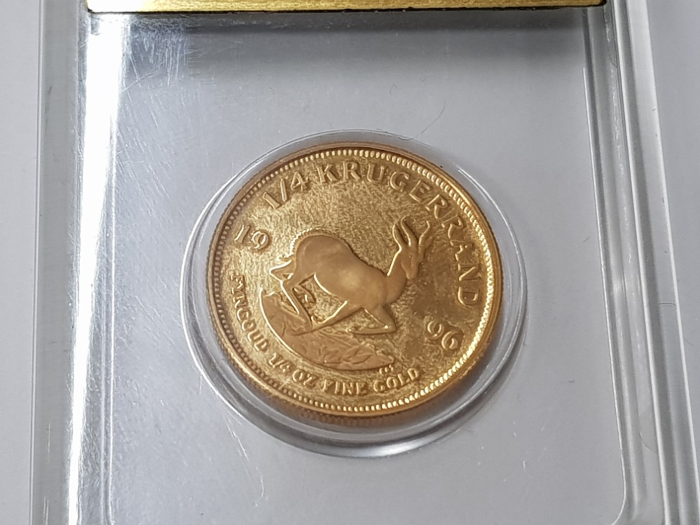 GOLD SOUTH AFRICAN QUARTER 1996 KRUGERRAND PROOF EDITION IN CASE - Bild 2 aus 3