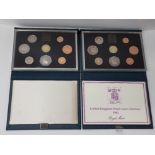 2 ROYAL MINT UK 1983 AND 1984 PROOF YEAR SETS COMPLETE IN ORIGINAL CASES WITH CERTIFICATES