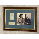 BRITISH ROYALTY EDWARD AND WALLIS SIMPSON FRAMED PHOTOGRAPH MOUNTED UP ALONGSIDE AN EXAMPLE OF HIS