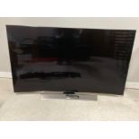 A SAMSUNG 65INCH CURVED TV WITH REMOTE MODEL NO UE65HU9500TXXU A SUBWOOFER SOUNDBAR 3D GLASSES ETC