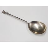 17TH CENTURY STYLE ANTIQUE LARGE SEAL TOP SPOON 7 1/2" BY WILLIAM HUTTON AND SONS SHEFFIELD 1912