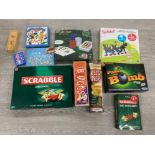 GAMES TO INCLUDE TIDDLYWINKS TWISTER SCRABBLE PROPOKER ETC