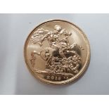 22CT GOLD 2013 FULL SOVEREIGN COIN