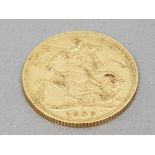 22CT GOLD 1909 FULL SOVEREIGN COIN