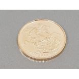 22CT GOLD 2013 FULL SOVEREIGN COIN UNCIRCULATED