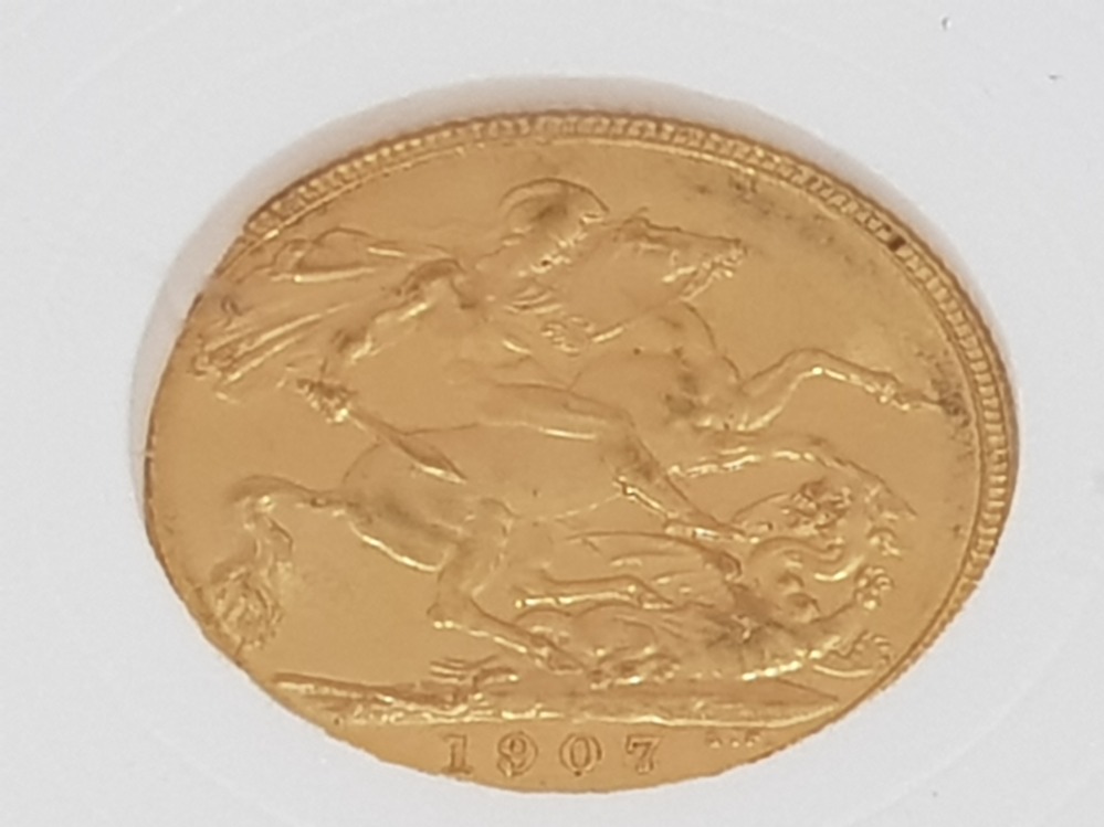 22CT GOLD 1907 FULL SOVEREIGN COIN