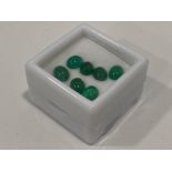 5.06 CARATS EMERALDS - OVAL CABOCHONS, 8 IN TOTAL