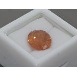 6.28 CARATS HESSONITE GARNET LARGE OVAL CUT