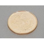 22CT GOLD 2013 FULL SOVEREIGN COIN UNCIRCULATED