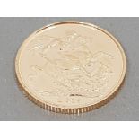 22CT GOLD 2013 FULL SOVEREIGN COIN UNCIRCULATED