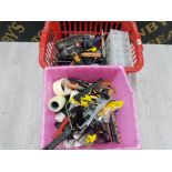 2 BOXES OF MISCELLANEOUS TOOLS INC PLANER WORX DRILL HAMMERS ETC
