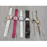 6 WRISTWATCHES INCLUDES VIALLI RIVER ISLAND ETC