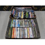 2 BOXES OF MISCELLANEOUS DVDS