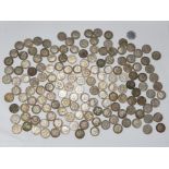 150 SILVER THREE PENCES WITH VARIOUS GRADES SOME LUSTRE