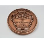 1986 COMMONWEALTH GAMES IN EDINBURGH PARTICIPATION MEDAL IN BRONZE 69MM DIAMETRE