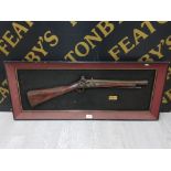 A REPRODUCTION FLINTLOCK BLUNDERBUSS FROM 1777 MOUNTED