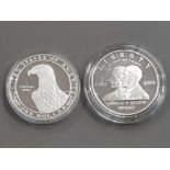 2 COINS INCLUDING USA 1983 OLYMPIC 1 DOLLAR SILVER PROOF COIN AND 2003 WRIGHT BROTHERS 1 DOLLAR