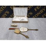 THE REGENT 4 PIECES VANITY SET WITH REMOVABLE BRUSH IN ORIGINAL CASE