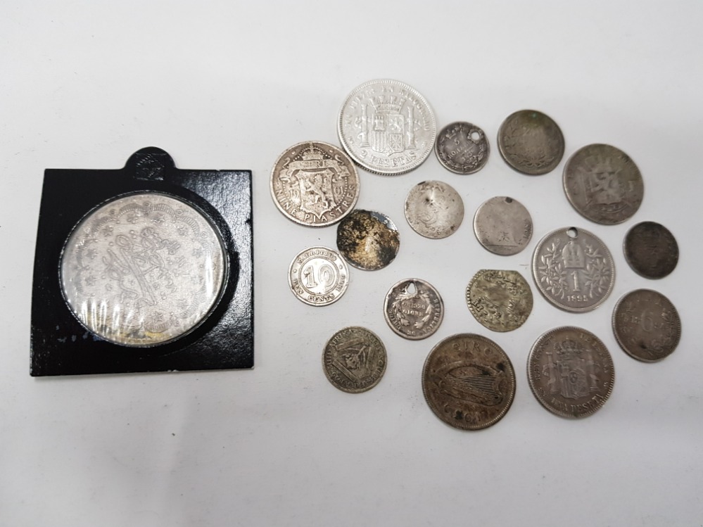 COLLECTION OF MIXED OLD WORLD SILVER COINS VARIOUS GRADES