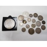 COLLECTION OF MIXED OLD WORLD SILVER COINS VARIOUS GRADES