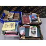 4 BOXES OF MISCELLANEOUS BOOKS INCLUDES WAR BOOKS GARDEN AND PLANT BOOKS ETC