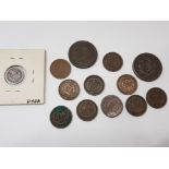 UNITED STATES OLD COINAGE INCLUDES 1846 AND 1850 CENT, 1853 HALF DIME AND 10 INDIAN HEAD CENTS