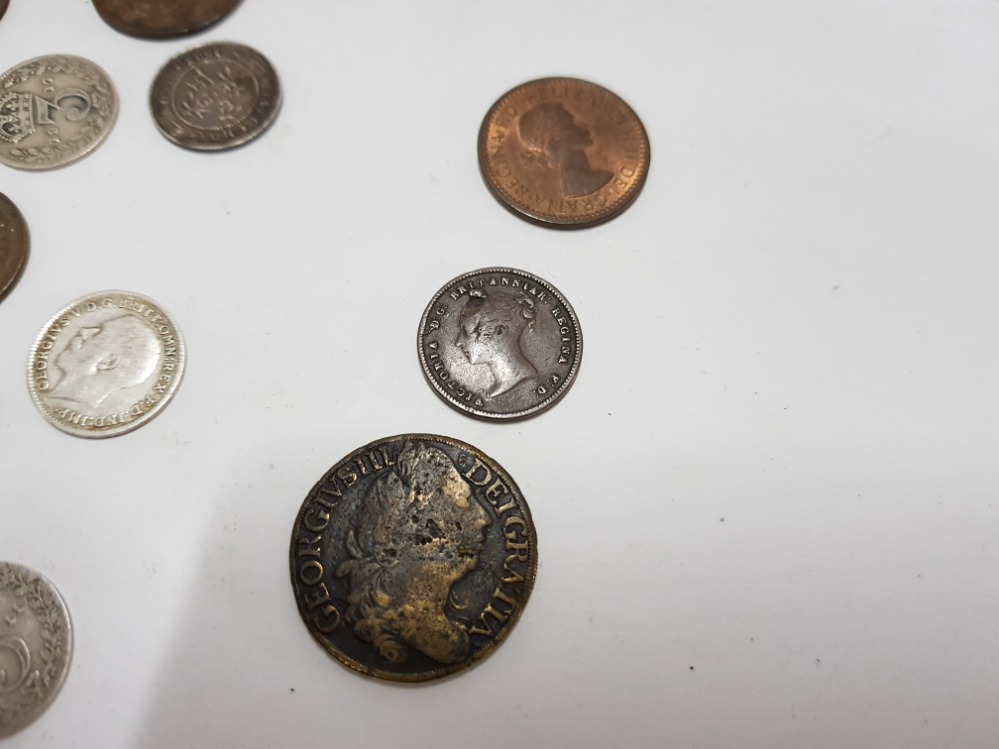 MIXED COLLECTION OF UK COINAGE INCLUDING KEY DATES 1956 1/4 D, 1952 6D, 1844 1/2 OF FARTHING ETC - Image 5 of 5