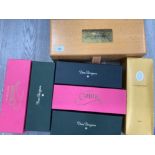 SEVEN EMPTY CHAMPAGNE BOXES TO INCLUDE LOUIS ROEDERER CATTIER AND DOM PERIGNON