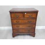 A MAHOGANY INLAID REPRODUCTION 2 OVER 3 DRAWER CHEST 62CM BY 74CM