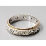 A 9CT GOLD AND WHITE STONE ETERNITY RING SIZE N 3.3G GROSS