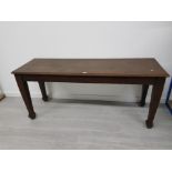 A LATE 19TH/20TH CENTURY OAK KITCHEN SIDE TABLE 177 X 77 X 56CM