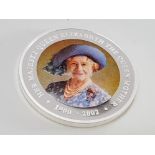 QE THE QUEEN MOTHER 1900- 2002 1 TROY OZ NUMER 00881 COMPLETE WITH ORIGINAL CASE AND COA