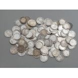 100 PRE 1920 SILVER COINS THREEPENNY BITS .925 SILVER